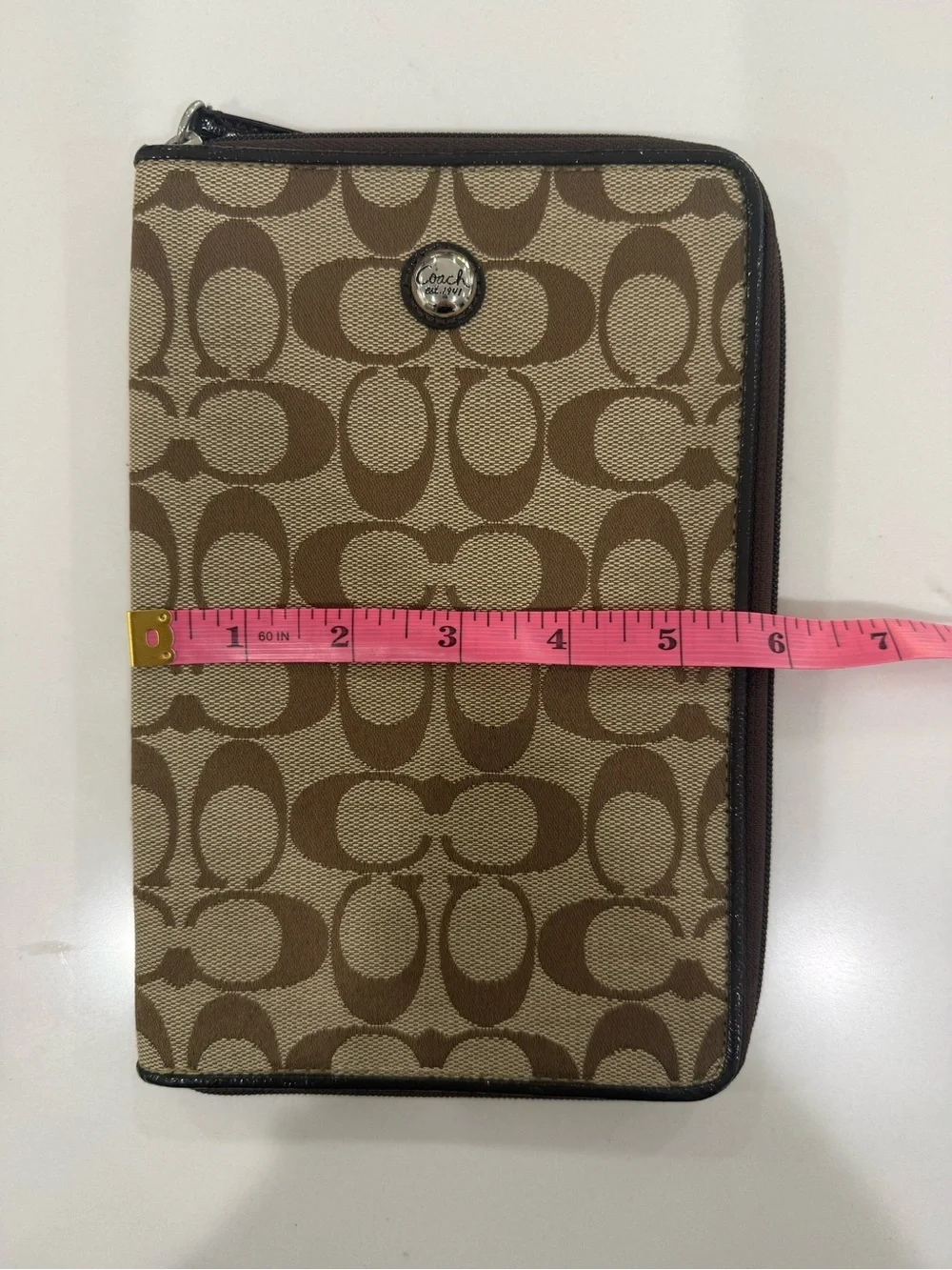 Coach Signature Canvas Tablet Case / E-Reader Sleeve - Khaki/Brown